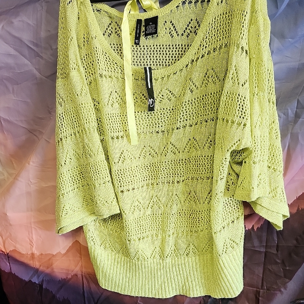 Nwt Vibrant Lime Knit Top